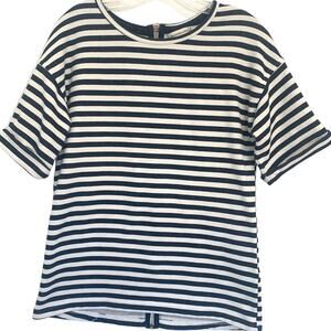 Abercrombie & Fitch Breton Stripe Shirt S Women’s Black White Zipper Nautical